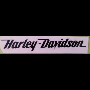 Harley white 7 inch x 1 inch vinyl decal